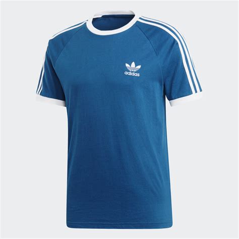 adidas drei streifen t shirt blau weiß collegiate|Adidas T.